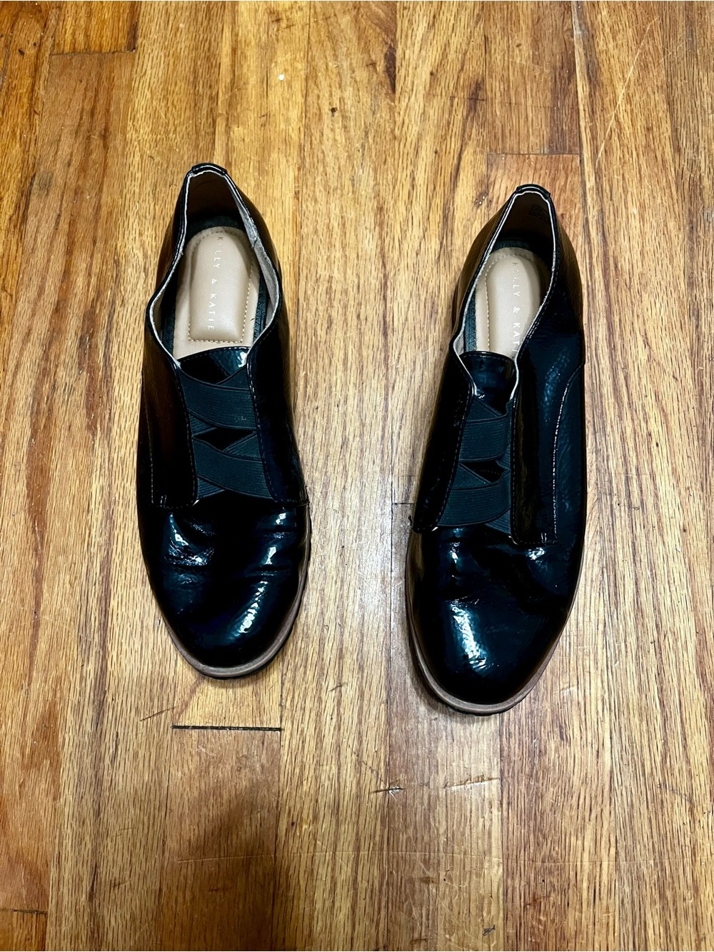 Kelly & Katie Black Patent Slip-On Loafers